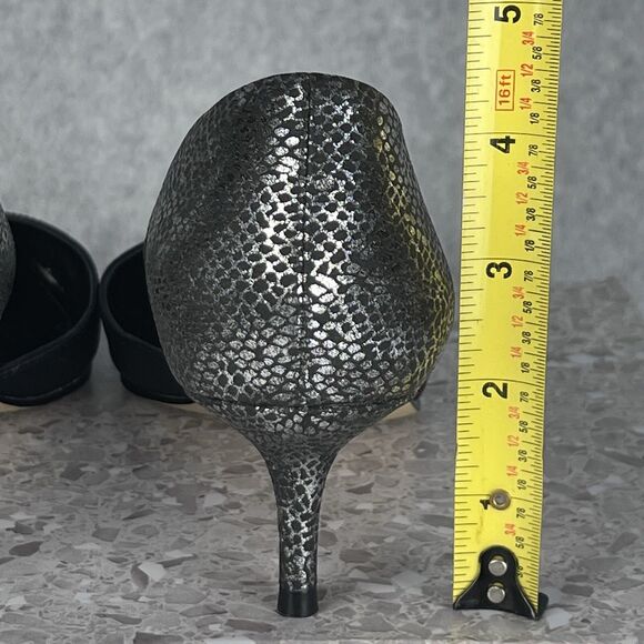 Enzo Angiolini Womens 6.5M Black Pointed Toe Kitten Heel Pumps Gothic Dressy - Picture 11 of 14